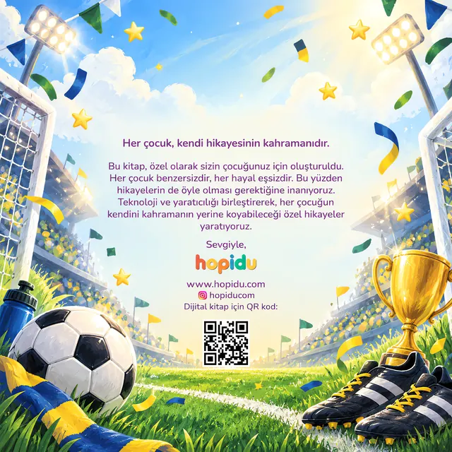 Örnek kitabın arka kapağı: Futbolcu teması
