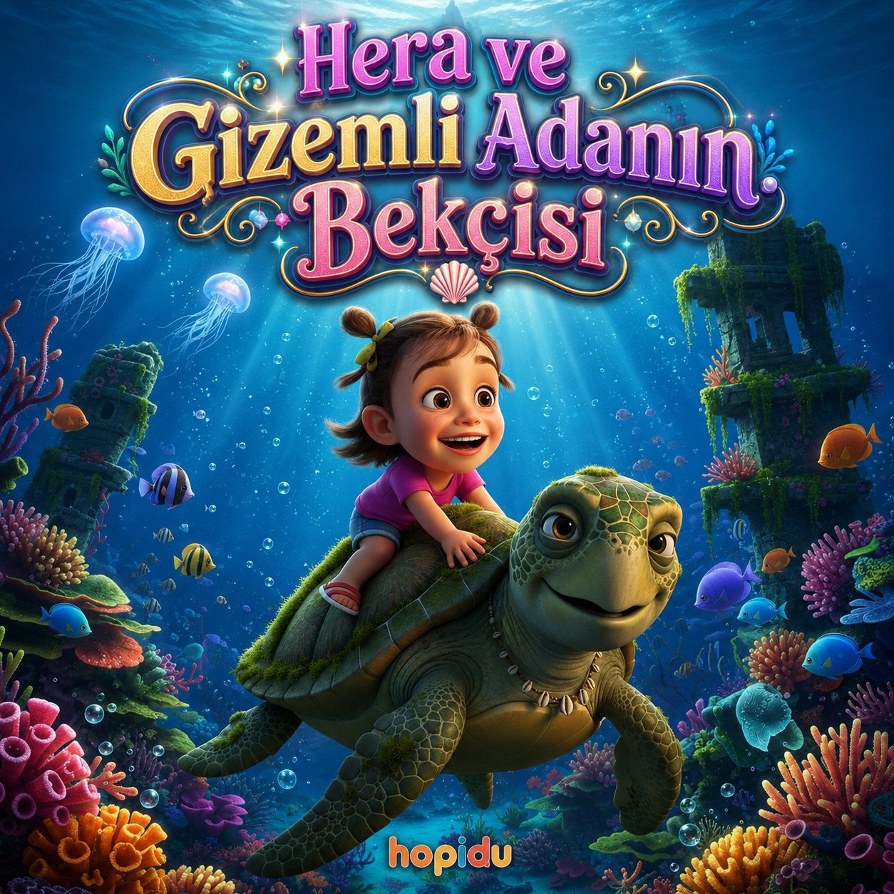 Kişiye özel çocuk hikaye kitabı illüstrasyonu