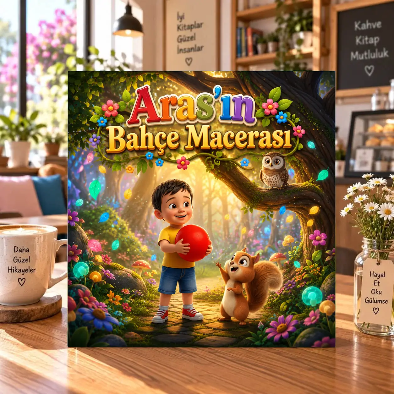 Orman temalı hikaye kitabı kapağı: Aras'ın Bahçe Macerası